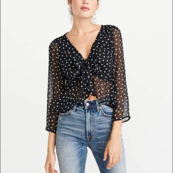 tie front chiffon top